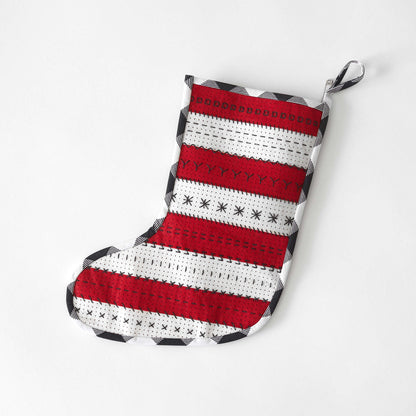 Anchor Sewing Stitched and Striped Stocking Sewing Stocking made in Anchor Stitchable Felt yarn