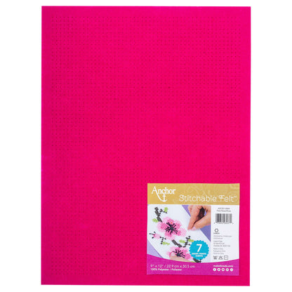Anchor Stitchable Felt 9" x 12" - Discontinued Items Pink
