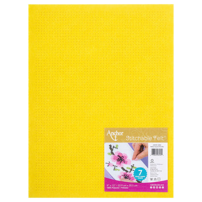 Anchor Stitchable Felt 9" x 12" - Clearance Items Yellow