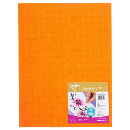 Anchor Stitchable Felt 9" x 12" - Discontinued Items Orange