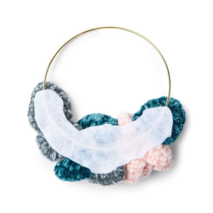 Bernat Floral Wreath Crochet Party Favor Crochet Accessory made in Bernat Velvet yarn