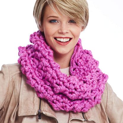 Bernat Gutsy Textured Cowl Crochet Cowl made in Bernat Mega Bulky yarn