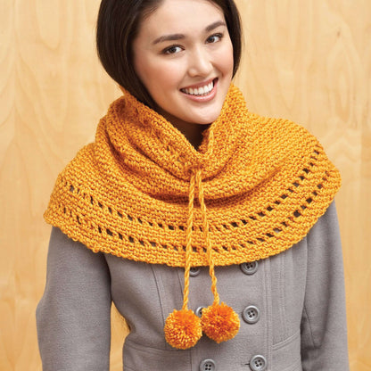 Bernat Crochet Drawstring Cowl Crochet Cowl made in Bernat Satin yarn