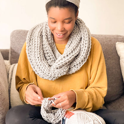 Bernat Crochet Stone Mountain Cowl Crochet Cowl made in Bernat Softee Chunky yarn