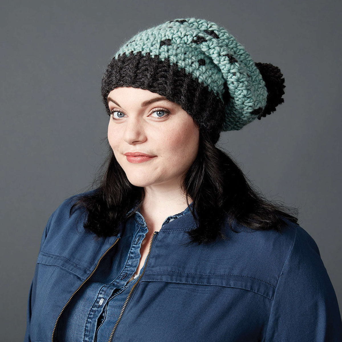Crochet Hat made in Bernat Roving yarn