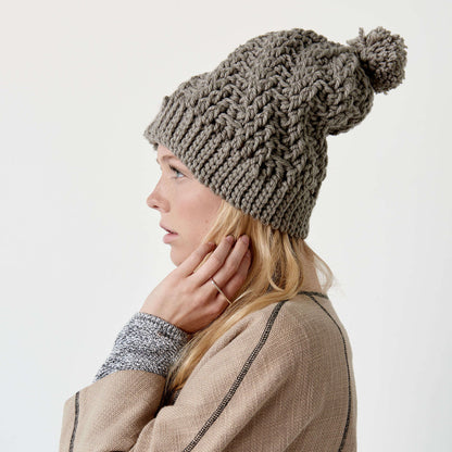 Bernat Crochet Stepping Texture Hat Crochet Hat made in Bernat Softee Chunky yarn