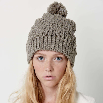 Bernat Crochet Stepping Texture Hat Crochet Hat made in Bernat Softee Chunky yarn