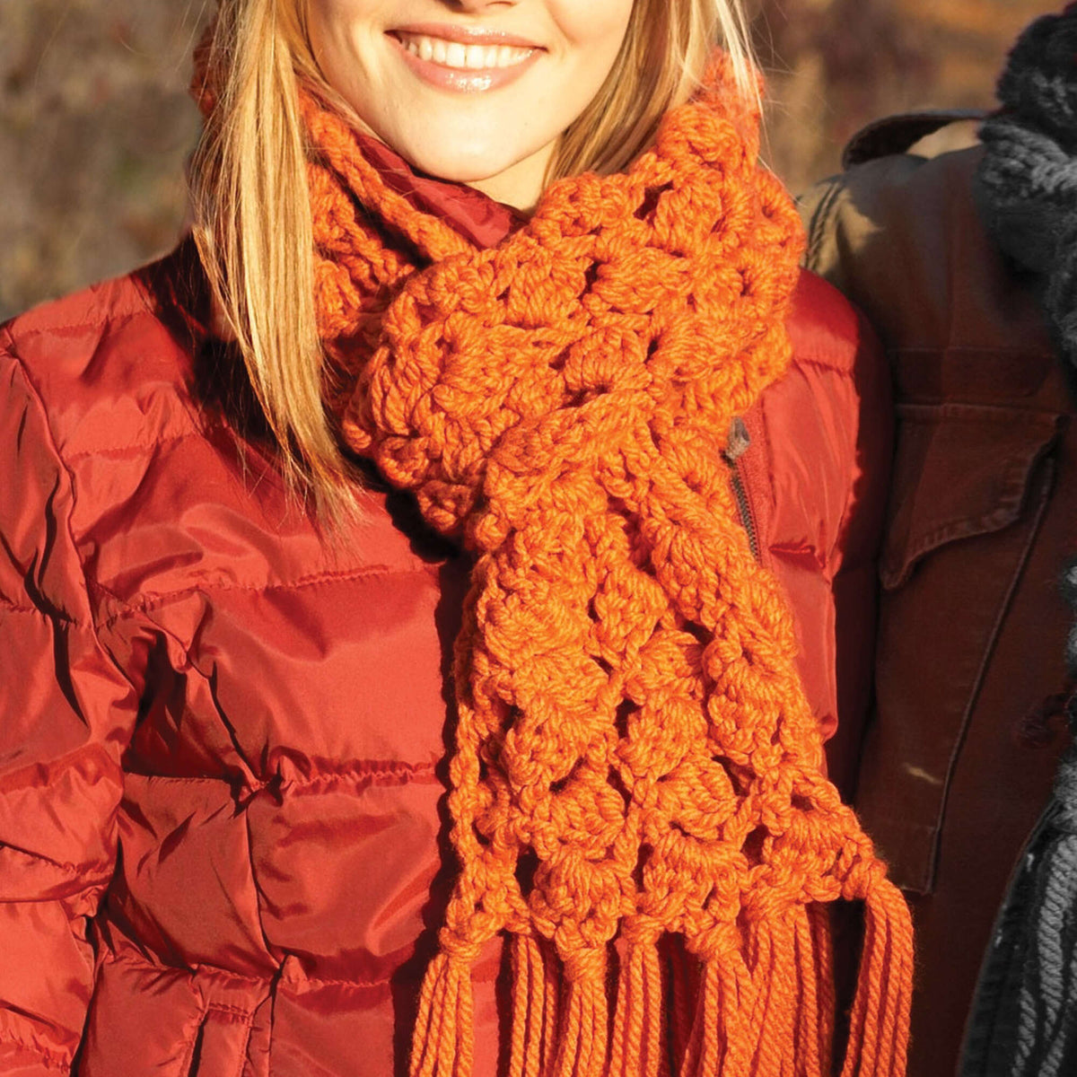 Crochet Scarf made in Bernat Softee Chunky yarn
