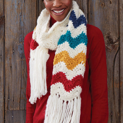 Bernat Crochet Mountain Peaks Scarf Crochet Scarf made in Bernat Roving yarn
