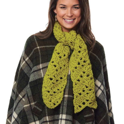 Bernat Crochet Mesh Chevron Scarf Crochet Scarf made in Bernat Wool-Up Bulky yarn