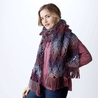 Bernat Generous Crochet Scarf Crochet Scarf made in Bernat Wavelength yarn