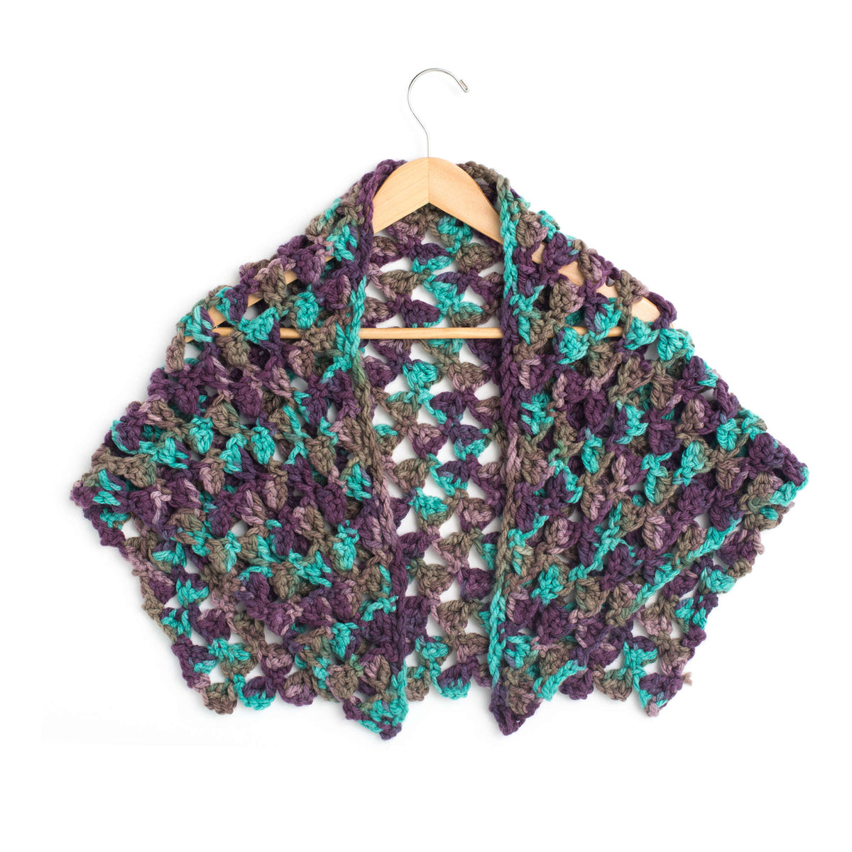 Crochet Shawl made in Bernat Softee Chunky yarn