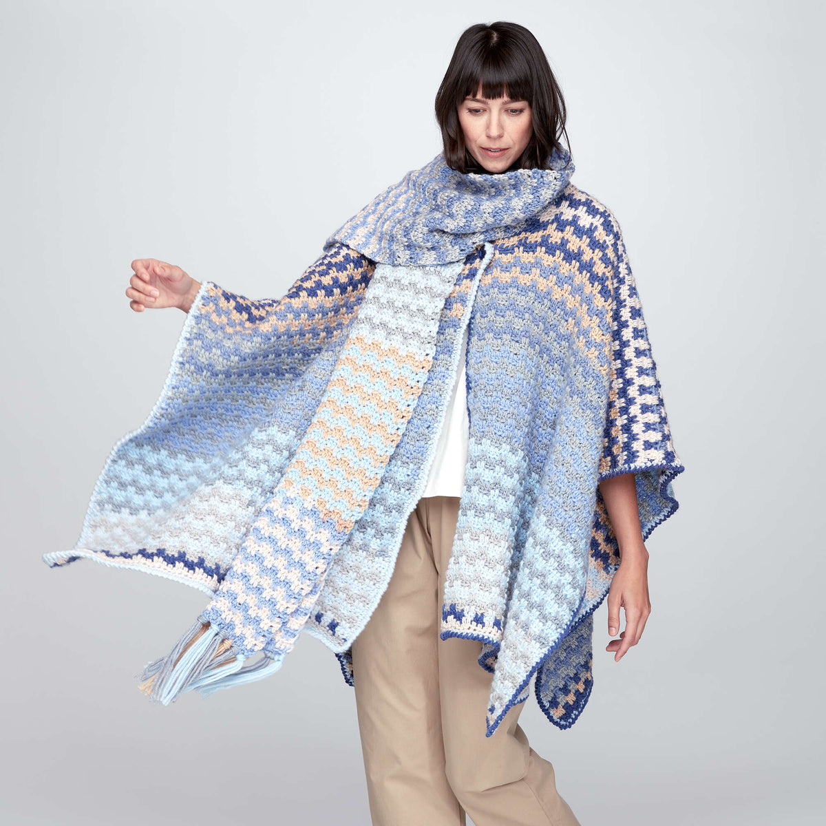Crochet Shawl made in Bernat Pop! yarn