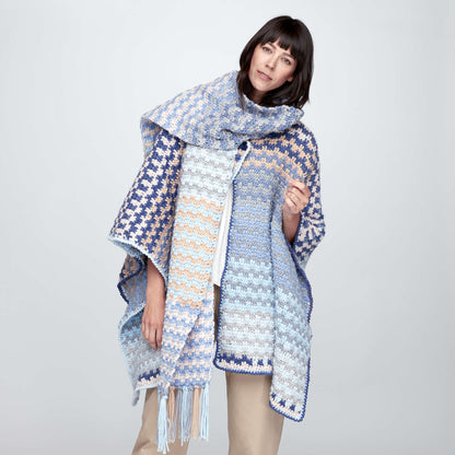 Bernat Color Weave Crochet Wrap Crochet Shawl made in Bernat Pop! yarn