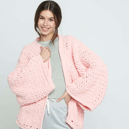 Bernat Cozy Oversized Crochet Cardigan L