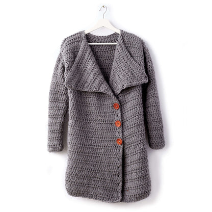 Bernat Big Collar Crochet Coat M
