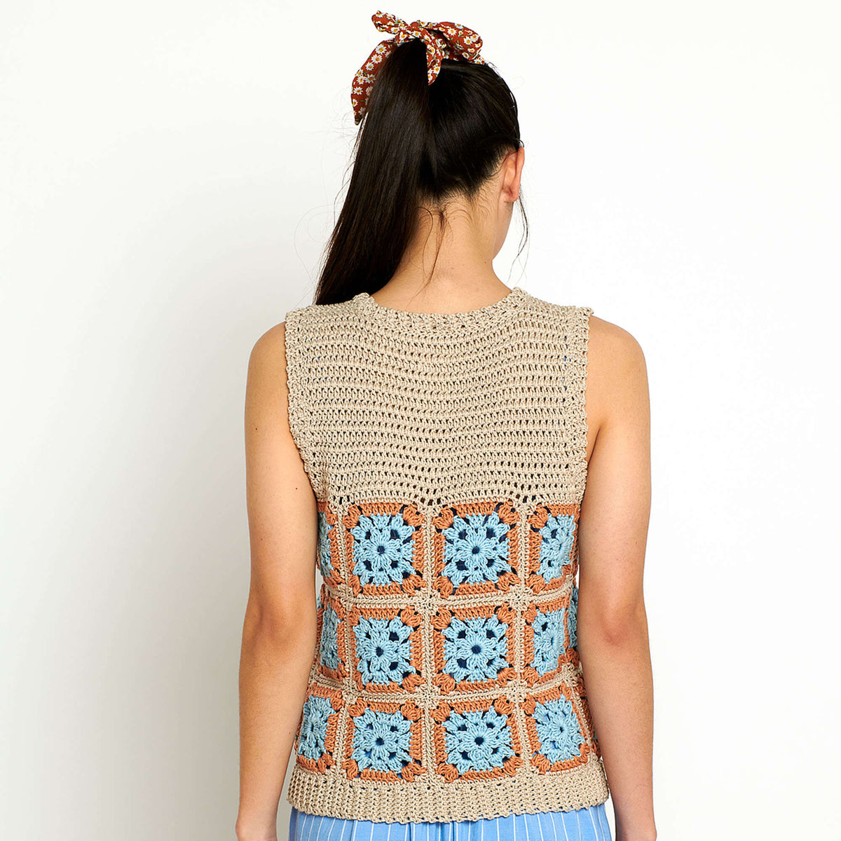 Granny Square Crochet Top made using Bernat yarn