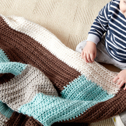 Bernat Log Cabin Crochet Baby Blanket Crochet Blanket made in Bernat Softee Baby Chunky yarn