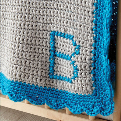Bernat Crochet Monogram Baby Blanket Crochet Blanket made in Bernat Softee Baby Chunky yarn