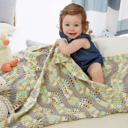 Bernat Making Waves Crochet Blanket Crochet Blanket made in Bernat Softee Baby Chunky yarn