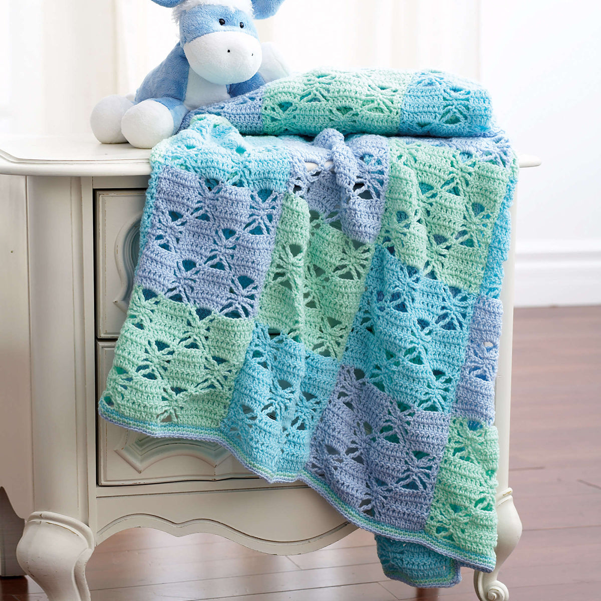 Crochet Blanket made in Bernat Baby Sport yarn
