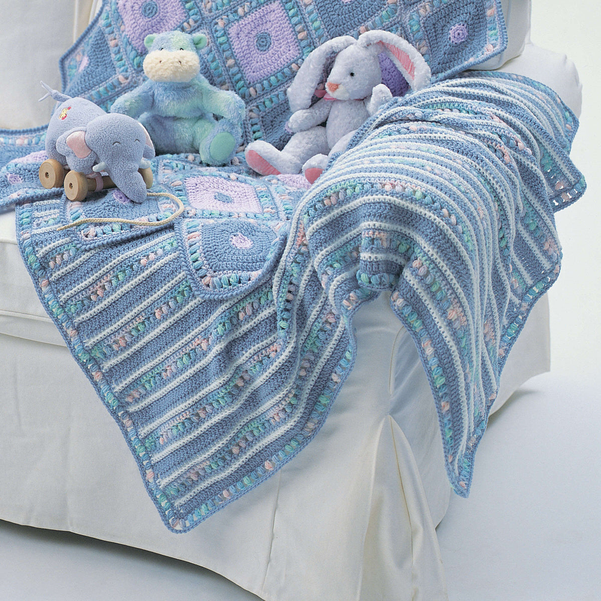 Crochet Blanket made in Bernat Softee Baby yarn