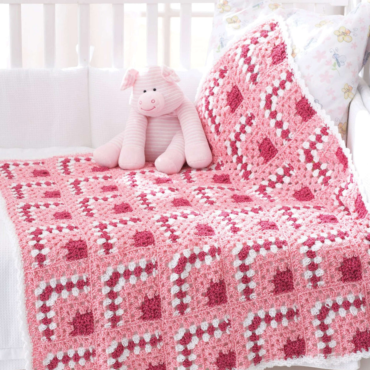 Crochet Blanket made in Bernat Baby Coordinates yarn