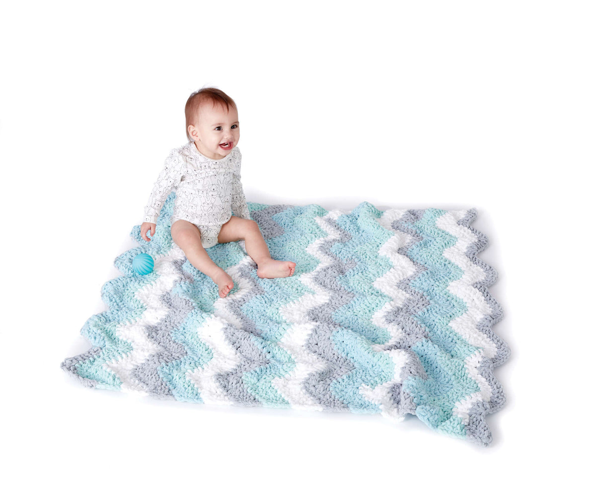 Crochet Blanket made in Bernat Baby Blanket yarn