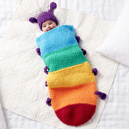 Bernat Caterpillar Crochet Snuggle Sack Crochet Blanket made in Bernat Blanket yarn