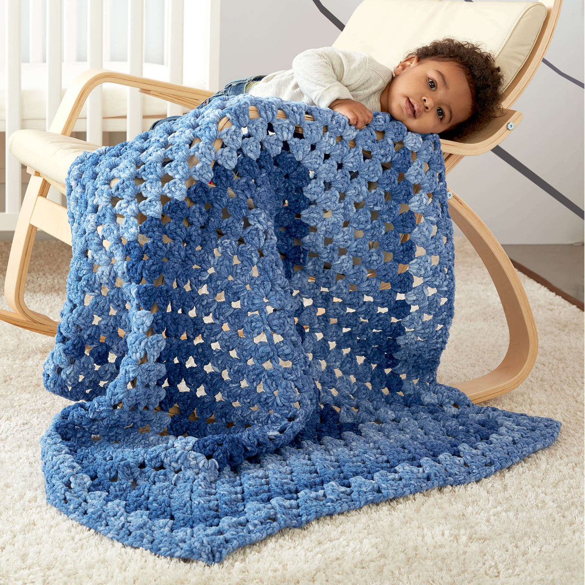 Crochet Blanket made in Bernat Baby Blanket yarn