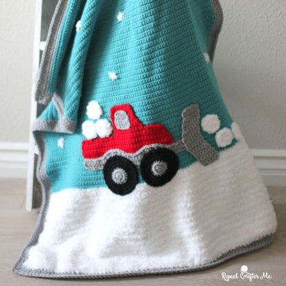 Bernat Crochet Snowplow Blanket Crochet Blanket made in Bernat Super Value yarn