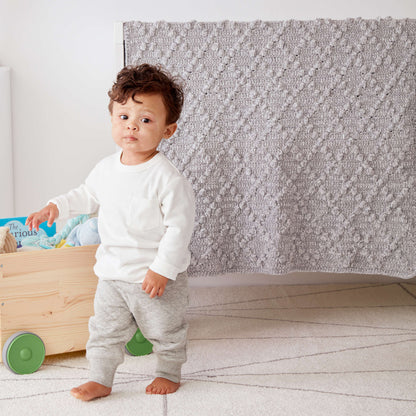 Bernat Crochet Diamond Bobble Baby Blanket Crochet Blanket made in Bernat Baby Velvet yarn
