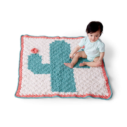 Bernat Corner to Corner Crochet Cactus Blanket Crochet Blanket made in Bernat Baby Blanket yarn
