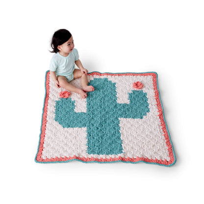 Bernat Corner to Corner Crochet Cactus Blanket Crochet Blanket made in Bernat Baby Blanket yarn
