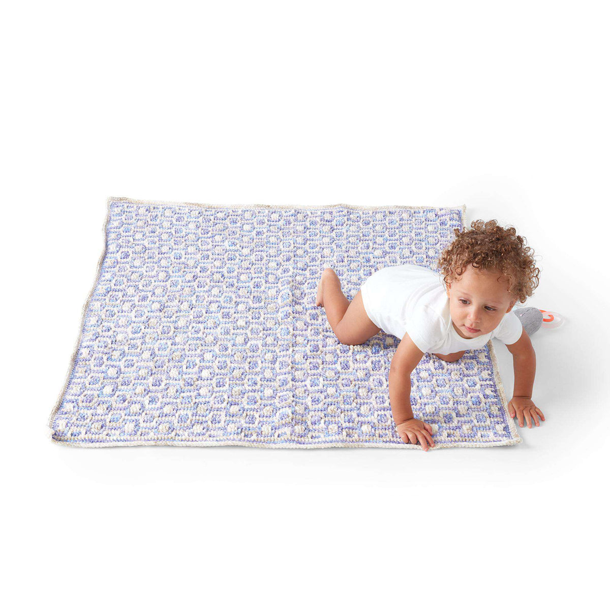 Crochet Blanket made in Bernat Baby Crushed Velvet yarn
