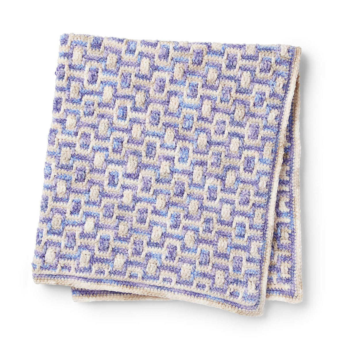 Crochet Blanket made in Bernat Baby Crushed Velvet yarn
