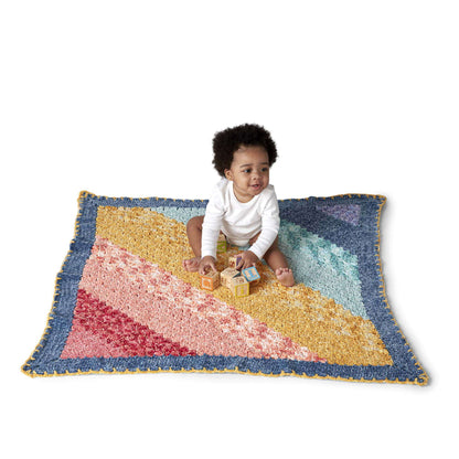 Bernat Fading Rainbow C2C Crochet Blanket Crochet Blanket made in Bernat Baby Velvet yarn
