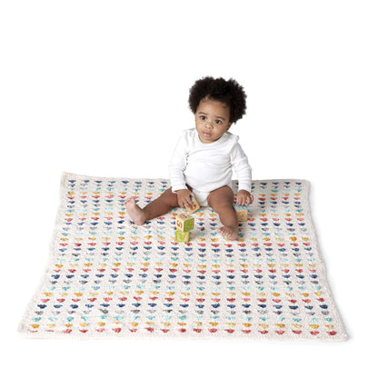 Bernat Heart Stripe Crochet Baby Blanket Version 1