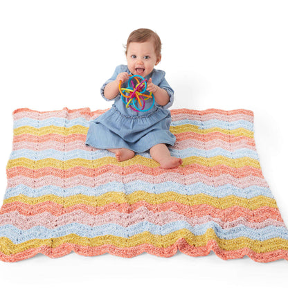 Bernat Zig and Zag Crochet Baby Blanket Single Size