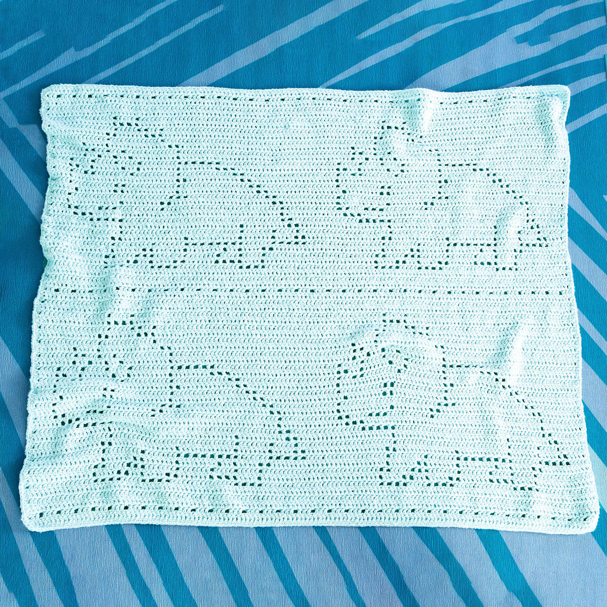 Crochet Blanket made in Bernat Forever Fleece Finer yarn