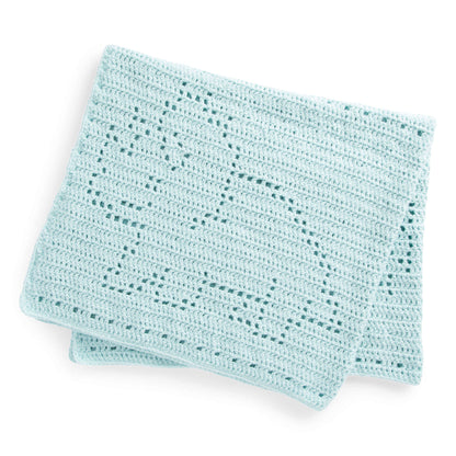 Bernat Filet Crochet Dinosaur Baby Blanket Crochet Blanket made in Bernat Forever Fleece Finer yarn