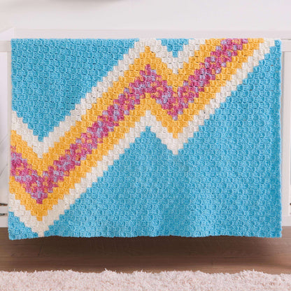 Bernat Crochet Corner to Corner Lightning Strikes Blanket Crochet Blanket made in Bernat Forever Fleece Finer yarn