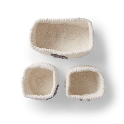Bernat Crochet Nursery Storage Basket Set Crochet Basket made in Bernat Baby Blanket yarn