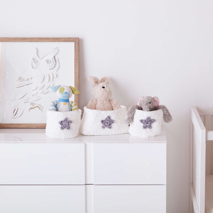 Bernat Crochet Nursery Storage Basket Set Crochet Basket made in Bernat Baby Blanket yarn