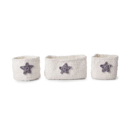 Bernat Crochet Nursery Storage Basket Set Crochet Basket made in Bernat Baby Blanket yarn