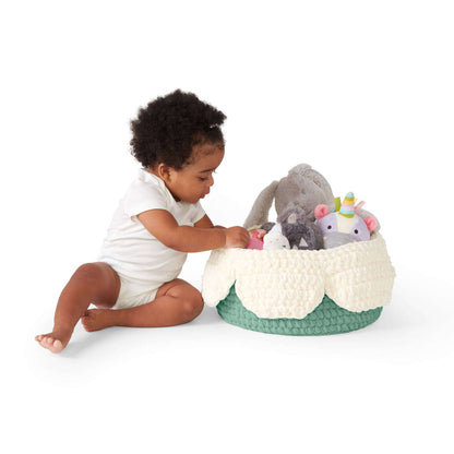 Bernat Crochet Petal Basket Crochet Basket made in Bernat Baby Blanket yarn