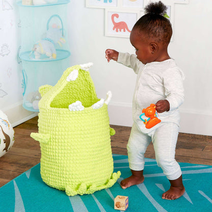 Bernat Crochet Dinosaur Toy Storage Basket Crochet Basket made in Bernat Baby Blanket yarn