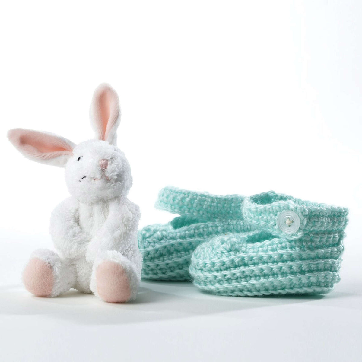 Crochet Booties made in Bernat Baby Yarn