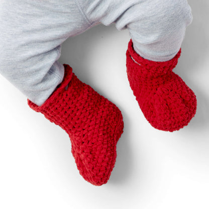 Bernat Rainy Day Crochet Booties Red