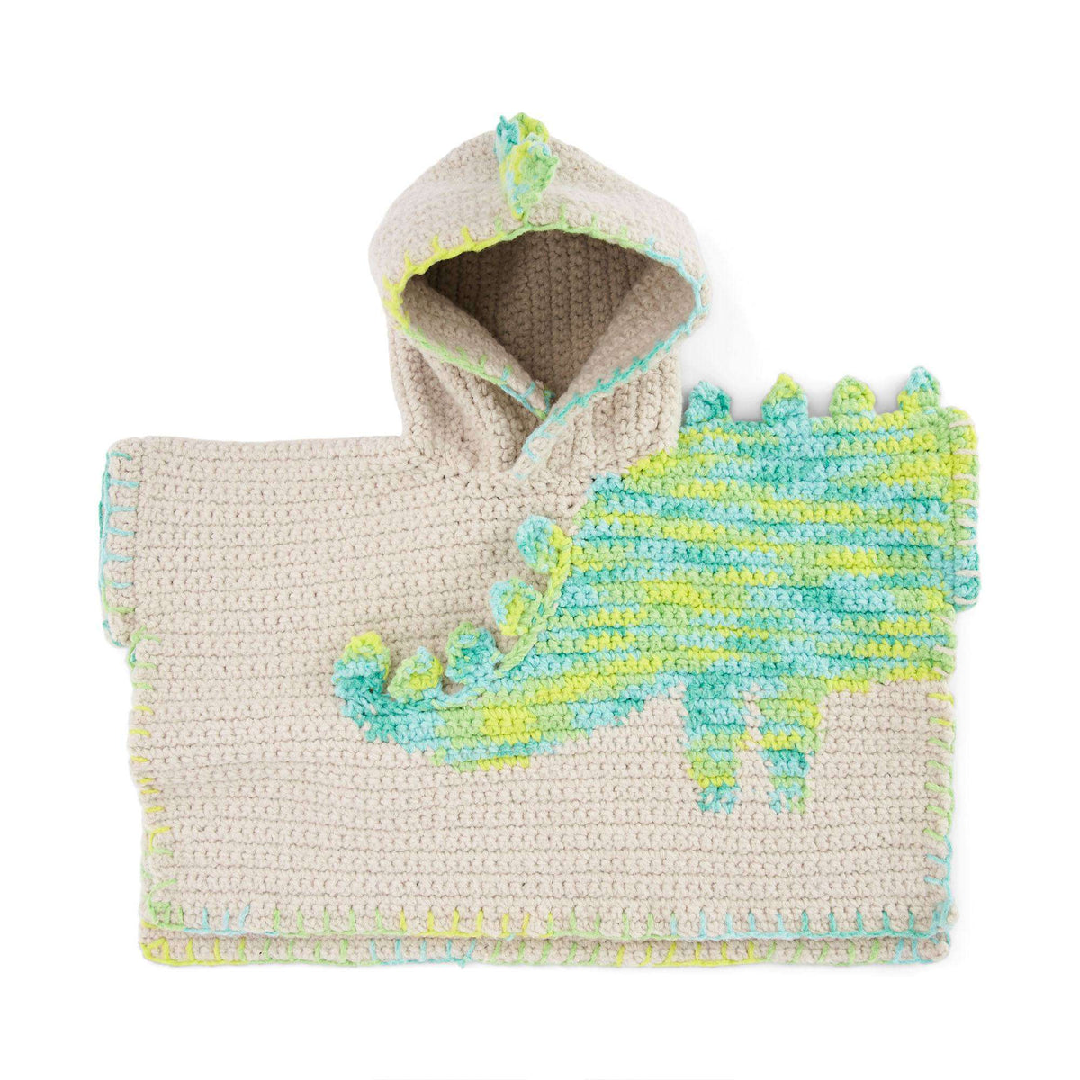 Crochet Poncho made in Bernat Forever Fleece Finer yarn